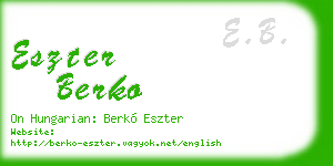 eszter berko business card